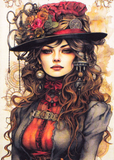 Postkarte DIN A6 - Steampunk Woman 01 (M24)