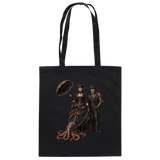 Steampunk-Paar mit Oktopus - Baumwolltasche
