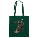 Steampunk-Paar mit Oktopus (sw) - Baumwolltasche