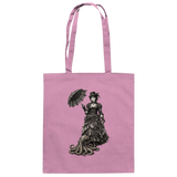 Steampunk-Lady mit Oktopus (sw) - Baumwolltasche