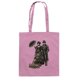 Steampunk-Paar mit Oktopus (sw) - Baumwolltasche