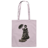 Steampunk-Lady mit Oktopus (sw) - Baumwolltasche