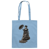 Steampunk-Lady mit Oktopus (sw) - Baumwolltasche