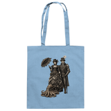 Steampunk-Paar mit Oktopus (sw) - Baumwolltasche