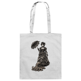 Steampunk-Lady mit Oktopus (sw) - Baumwolltasche