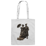 Steampunk-Paar mit Oktopus (sw) - Baumwolltasche