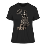 Steampunk-Lady mit Oktopus (sw) - Fitted Ladies Organic Shirt