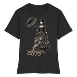 Steampunk-Lady mit Oktopus (sw) - Fitted Ladies Organic Shirt
