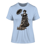 Steampunk-Lady mit Oktopus (sw) - Fitted Ladies Organic Shirt