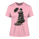 Steampunk-Lady mit Oktopus (sw) - Fitted Ladies Organic Shirt