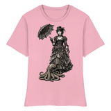 Steampunk-Lady mit Oktopus (sw) - Fitted Ladies Organic Shirt