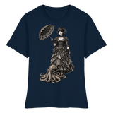 Steampunk-Lady mit Oktopus (sw) - Fitted Ladies Organic Shirt