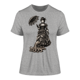 Steampunk-Lady mit Oktopus (sw) - Fitted Ladies Organic Shirt
