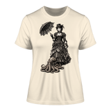 Steampunk-Lady mit Oktopus (sw) - Fitted Ladies Organic Shirt