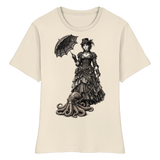 Steampunk-Lady mit Oktopus (sw) - Fitted Ladies Organic Shirt