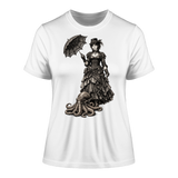 Steampunk-Lady mit Oktopus (sw) - Fitted Ladies Organic Shirt