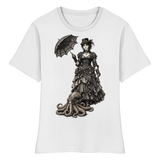 Steampunk-Lady mit Oktopus (sw) - Fitted Ladies Organic Shirt