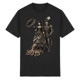 Steampunk-Paar mit Oktopus (sw) - Heavy Cotton T-Shirt