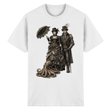 Steampunk-Paar mit Oktopus (sw) - Heavy Cotton T-Shirt