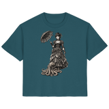 Steampunk-Lady mit Oktopus (sw) - Ladies Organic Shirt