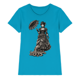 Steampunk-Lady mit Oktopus (sw) - Ladies Premium Shirt