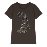 Steampunk-Lady mit Oktopus (sw) - Ladies Premium Shirt