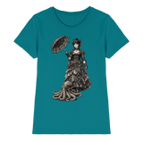 Steampunk-Lady mit Oktopus (sw) - Ladies Premium Shirt