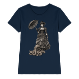 Steampunk-Lady mit Oktopus (sw) - Ladies Premium Shirt