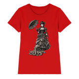 Steampunk-Lady mit Oktopus (sw) - Ladies Premium Shirt