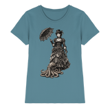 Steampunk-Lady mit Oktopus (sw) - Ladies Premium Shirt