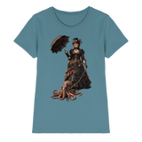 Steampunk-Lady mit Oktopus - Ladies Premium Shirt
