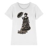 Steampunk-Lady mit Oktopus (sw) - Ladies Premium Shirt