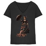 Steampunk-Lady mit Oktopus - Ladies V-Neck Shirt