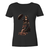 Steampunk-Lady mit Oktopus - Ladies V-Neck Shirt