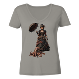 Steampunk-Lady mit Oktopus - Ladies V-Neck Shirt