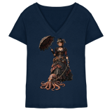Steampunk-Lady mit Oktopus - Ladies V-Neck Shirt
