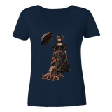 Steampunk-Lady mit Oktopus - Ladies V-Neck Shirt