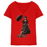 Steampunk-Lady mit Oktopus - Ladies V-Neck Shirt