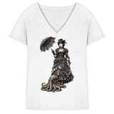 Steampunk-Lady mit Oktopus (sw) - Ladies V-Neck Shirt