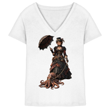 Steampunk-Lady mit Oktopus - Ladies V-Neck Shirt