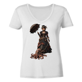 Steampunk-Lady mit Oktopus - Ladies V-Neck Shirt
