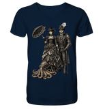Steampunk-Paar mit Oktopus (sw) - Mens Organic V-Neck Shirt