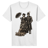 Steampunk-Paar mit Oktopus (sw) - Organic Basic Shirt