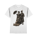 Steampunk-Paar mit Oktopus (sw) - Premium Classic T-Shirt