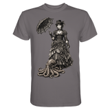 Steampunk-Lady mit Oktopus (sw) - Unisex Essential Premium Shirt