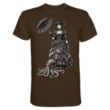 Steampunk-Lady mit Oktopus (sw) - Unisex Essential Premium Shirt