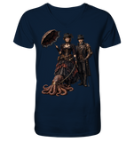 Steampunk-Paar mit Oktopus - V-Neck Shirt