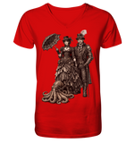 Steampunk-Paar mit Oktopus (sw) - V-Neck Shirt