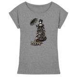 Steampunk-Lady mit Oktopus (sw) - Womens Extended Shoulder T-Shirt