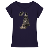 Steampunk-Lady mit Oktopus (sw) - Womens Extended Shoulder T-Shirt